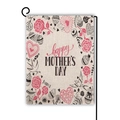 Double-sided Happy Mother's Day garden flag in linen with cupcake and rose patterns - Hand-painted Rose Cupcake Style (20)