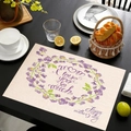 Tovaglietta in lino con ghirlanda floreale viola e scritta Mom I love you so much - Ghirlanda Ovale Viola (19)