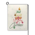 Christmas garden flag with tree pattern and metal stand for outdoor decoration - Have Yourself A Merry Christmas Tree / 45x30cm / Beige