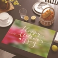 Happy Mother's Day linen place mat with red gradient background on wooden table - 45*30cm / Red Green Gradient Script (Style 20)