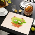 Sottopiatto in lino con stampa cactus per cucina Decorazione tavola resistente - Cactus Antropomorfo Carino (Stile-8)