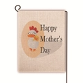 Double-sided linen garden flag with rooster and chick design for Mother's Day - Rooster and Chicks Cartoon Style (30)