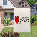 Bandiera da giardino bifacciale Happy Mother's Day su prato con motivo a cuore e supporto nero - Stile 7 / 45*30cm