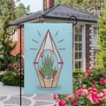 Bandiera da giardino in lino con terrario geometrico per decorazione esterna - Stile Micro Paesaggio Terrario Geometrico