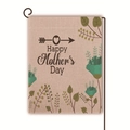 Bandiera da giardino Festa della Mamma in lino con scritta su supporto metallico - Stile Freccia Cuore Lino