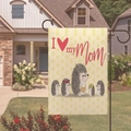 Mother's Day double-sided linen garden flag with I love my Mom text and cute hedgehogs - Hedgehog Family Cartoon (3)