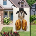 Bandiera da giardino di Halloween con Shih Tzu in cappello da mago e zucca - Shih Tzu con Zucche di Halloween (Stile 8) / 45x30cm