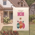 Double-sided linen garden flag with 'I Love You MOM' text, butterflies and easter eggs - Eggs Butterfly Lettering (4)