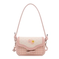 Rosa und beige Cartoon-Handtasche mit Punkten, Karomuster und einer kleinen Schleife - Ohne Anhänger / Kirschblütenrosa