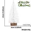 Miniature white flocked Christmas tree detail with 25cm height and wood base specs - 25cm / White