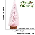 Dettaglio mini albero di Natale rosa con altezza 20 cm e diametro base 8 cm specificati - 20cm / Rosa