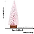 Specifiche dettagliate delle dimensioni per mini albero di Natale rosa con base - 25cm / Rosa