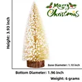 Mini albero di Natale innevato bianco con base in legno, decorazione da tavolo da 10 cm - 10cm / Giallo