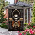 Double-sided linen Day of the Dead garden flag with 'VIVA MEXICO' skeleton design - Viva Mexico Skull Style / 45*30cm