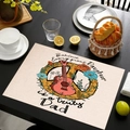 Linen placemat with guitar peace sign and Father's Day quote on a dark table - Style 3 / 45*30cm