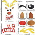 Set decorativo renna di Natale fai-da-te con corna glitterate e sciarpa da parete - Renna con Corna Dorate