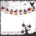 Striscione gnomi maghi di Halloween in arancione e viola con dimensioni di 16-20cm - Stile Gnomo Mago (HY-WSLQ-37)