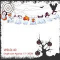Dettaglio ghirlanda di Halloween con fantasmi cartoon e zucche, dimensione singola 17-20cm - Stile Fantasma Cartoon (HY-WSLQ-40)