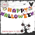 Colorful Happy Halloween paper letter banner set with spiders and bats for party decor - Festive Letters Style (HY-WSLQ-41)