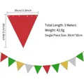 Christmas triangular bunting flags with dimensions 30x30cm and 3m total length - Christmas Color Triangle Banner