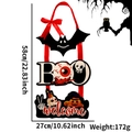 Decorazione per porta di Halloween in legno con scritta BOO e zucca misura 58x27cm - Targa Sospesa Pipistrello Bulbo Oculare BOO
