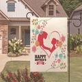 Double-sided Happy Mother's Day garden flag with floral silhouette heart design - Mother Daughter Silhouette Heart (20)