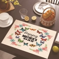 Λινό σουπλά με κείμενο Happy Mother's Day και πολύχρωμα σχέδια με πεταλούδες - Χαιρετισμός με Πολύχρωμη Πεταλούδα (14)