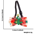 Christmas bow collar for pets with green glitter tree motif and red plaid webbing 12.1cm - Christmas Tree