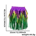 Falda de carnaval con flecos metálicos morado oro y verde con medidas de tamaño - Talla única / Falda de Oropel Púrpura Oro Verde
