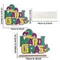 Mardi Gras Holzdeko für Tische in Lila Grün Gold mit Narrenkappe und Fleur-de-Lis - MARDI GRAS Buchstaben-Stil (Mardi Gras字母摆件)
