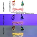 Luminous Santa and Christmas tree party glasses showing day and night glowing effects - Pink / Santa Tree With Pom-poms