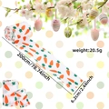2-meter Easter ribbon roll with carrot pattern and wire edge for DIY gift bows - Carrot / 2 Meters (6.3cm Width)