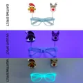 Blue Christmas Santa Claus and reindeer glowing party glasses for kids in three light modes - Sky Blue Frame / Elf Reindeer