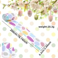 Easter ribbon with colorful egg patterns, 200cm length, wired edge for DIY bows - Easter Egg / 2 Meters (6.3cm Width)