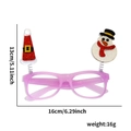 Purple LED Christmas glasses with glitter Santa hat and snowman springs for parties - Purple Frame / Santa Hat Snowman Style