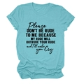 Close-up of turquoise oversized t-shirt with black slogan print and cuffed sleeves - S / Deep Water Blue (Black Font)