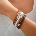 Multi-layer Thanksgiving beaded bracelet set with 'Thanksgiving' lettering on heishi clay beads - THANKS-GIVING Style (5543)