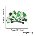 St. Patrick's Day green clover white bow hair clip with duckbill clip for party wear - Shamrock White Bow Clip