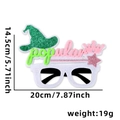 Green sequin witch hat and pink crown party glasses for festive birthday fun - Pink Green Witch Hat Star Wand Style (Felt)