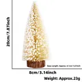 Mini albero di Natale innevato da 20cm con base in legno per decoro natalizio - 20cm / Giallo