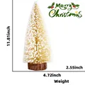 Mini albero di Natale crema 30cm con effetto neve e dimensioni della base in legno - 30cm / Giallo