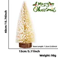 Mini albero di Natale bianco con base in legno, pino innevato da 40cm decorazione tavolo - 40CM / Giallo