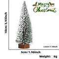Mini albero di Natale artificiale innevato con misure 10x5cm e base in legno - 10cm / Verde