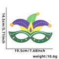 Green purple and gold Carnival half mask with polka dots and glitter finish - Jester Hat Polka Dot Eye Mask