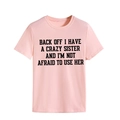 Short sleeve pink t-shirt with bold black letter print and casual crew neck design - Pink (Black Print)