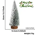 Mini albero di Natale artificiale innevato da 35cm con base in legno massello - 35cm / Verde
