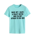 Sky blue cotton t-shirt with bold black letter print and casual round neck fit - Deep Water Blue (Black Font)