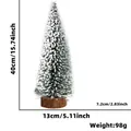 Mini albero di Natale verde con neve finta e base in legno naturale, altezza 40 cm - 40CM / Verde