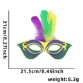 Purple green and yellow Mardi Gras feather masquerade mask with glitter details - Mardi Gras Mask E (Feather)