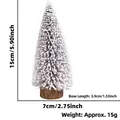Mini albero di Natale innevato da 15cm con base in legno naturale per tavolo - 15CM / Marrone